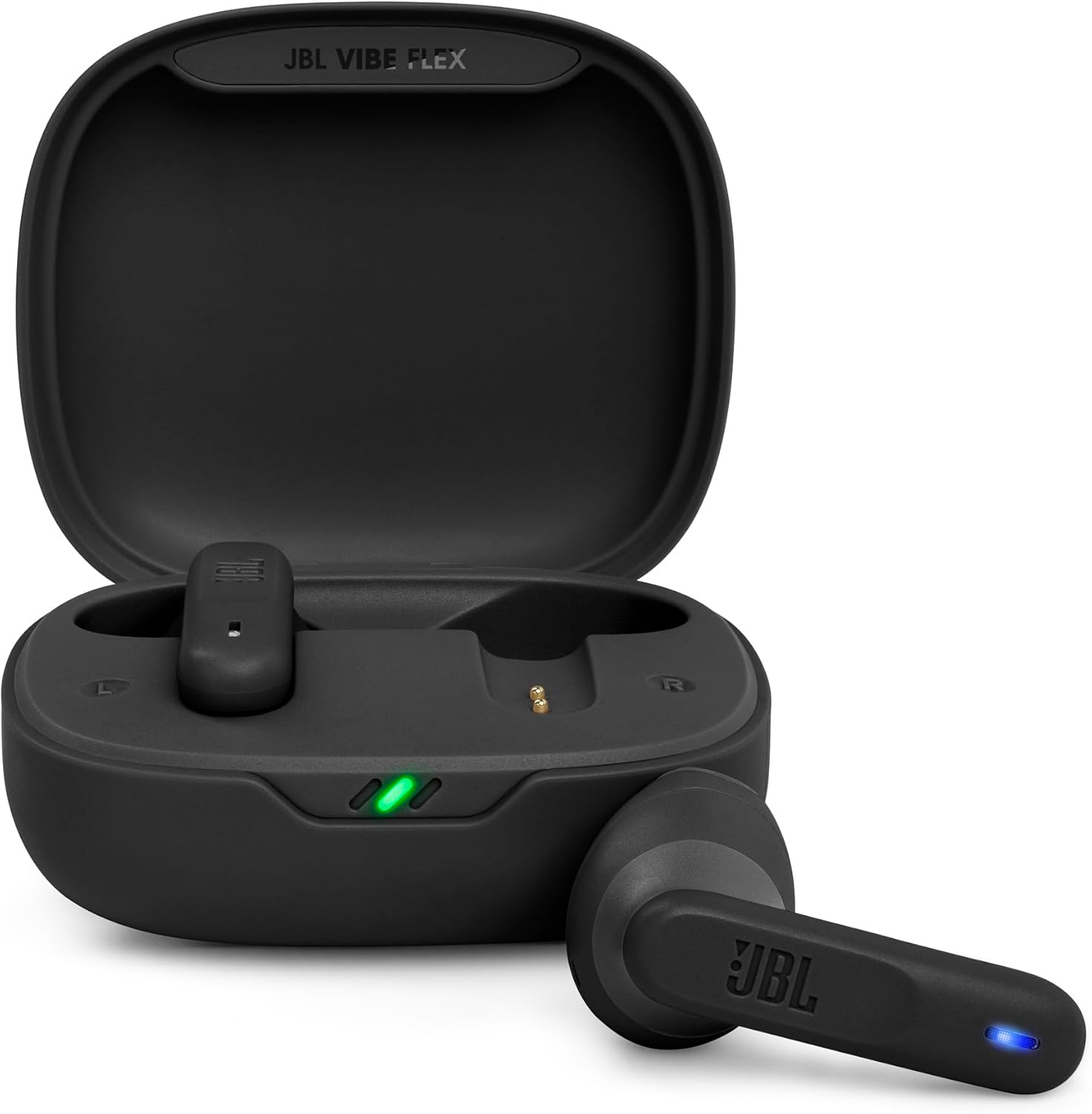 Bild von JBL Vibe Flex Kabellose Bluetooth-Kopfhörer, 12 mm Treiber, 32 Stunden Wiedergabe, wasserdicht und staubdicht, IP54, Schwarz