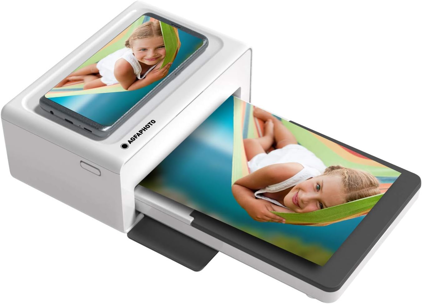 Bild von AGFAPHOTO Realipix Moments AMO46 – 10x15 cm Smartphone-Fotodrucker, Bluetooth für Apple und Android Smartphones, 4Pass Thermosublimation – Weiß