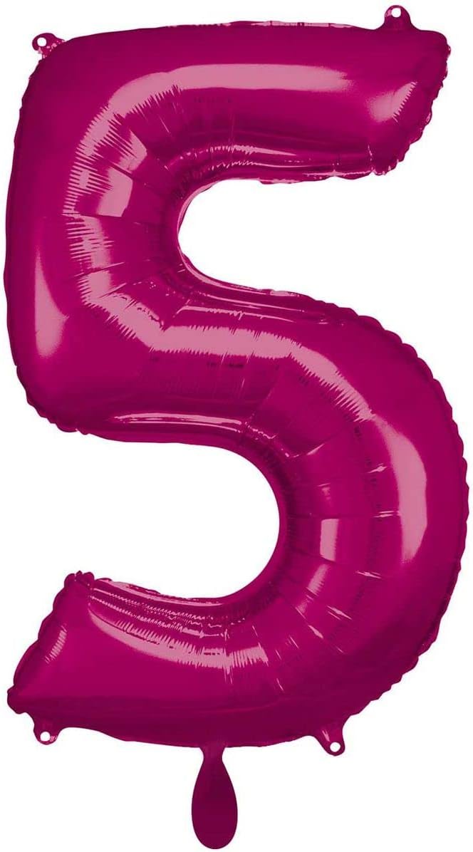 Bild von Amscan - Folienballon Pink Zahl 5 (5)