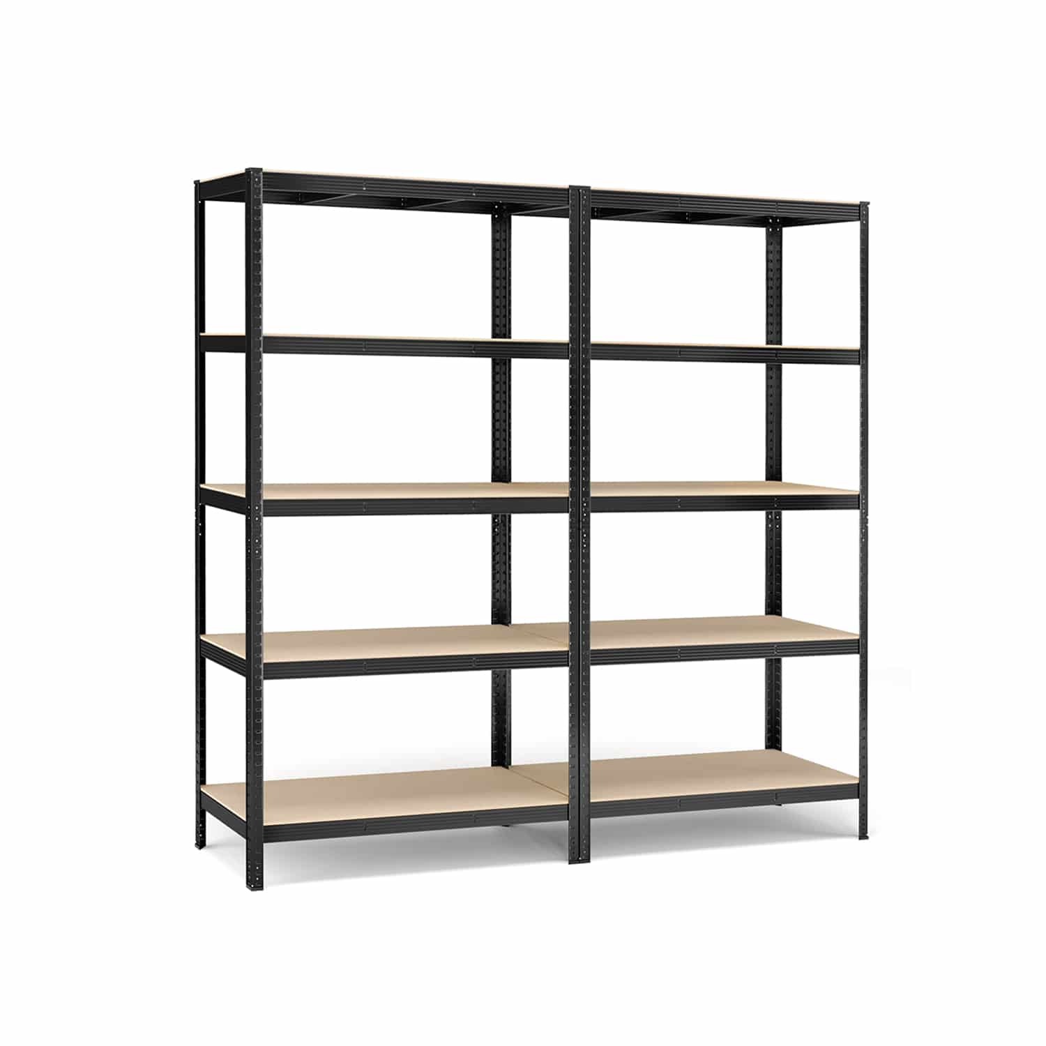 Bild von 2er Set Kellerregal 200 cm hoch schwarz