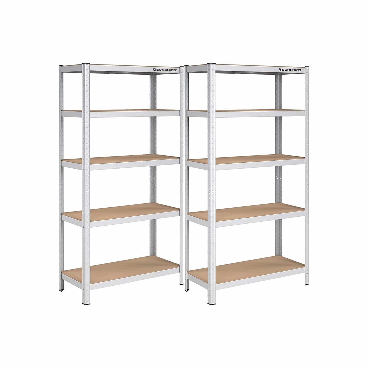 Bild von 2er Set Lagerregal 180 cm hoch silbern