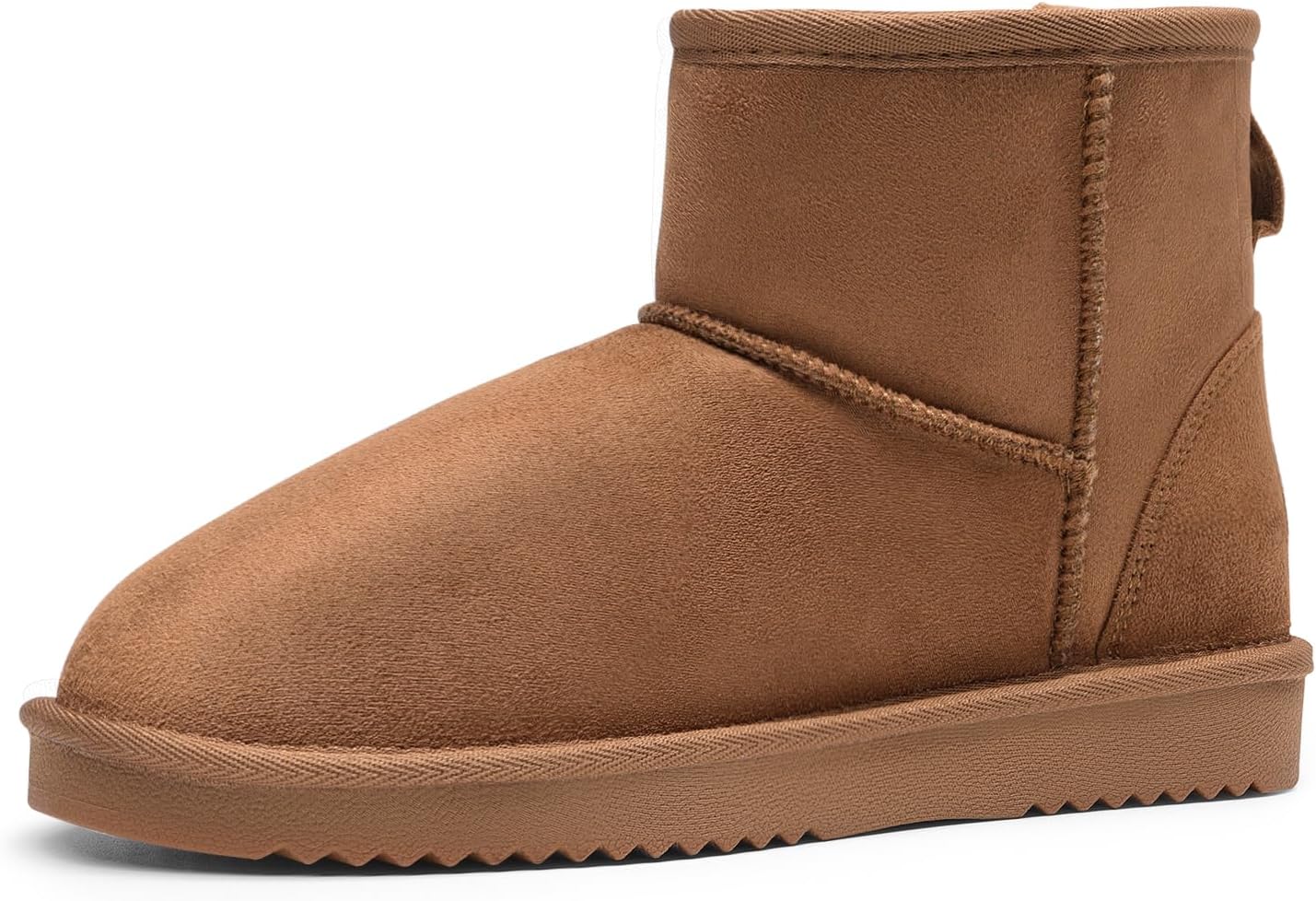 Bild von DREAM PAIRS Damen Schneestiefel Winterstiefel Snow Boots Bequeme Flache Schuhe Wärme und Komfort FuzzyClassic I Niedriger Stiefel,Size 41.5,Kamel,DSB214-1
