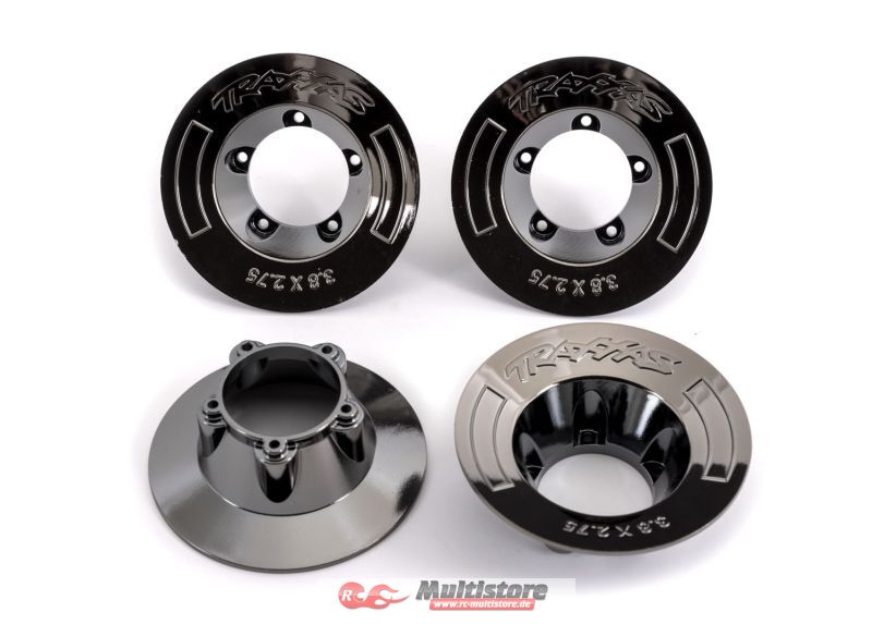 Bild von TRAXXAS Felgen-Abdeckung schwarz chrome (4) für 9572 Felgen / TRX9568T