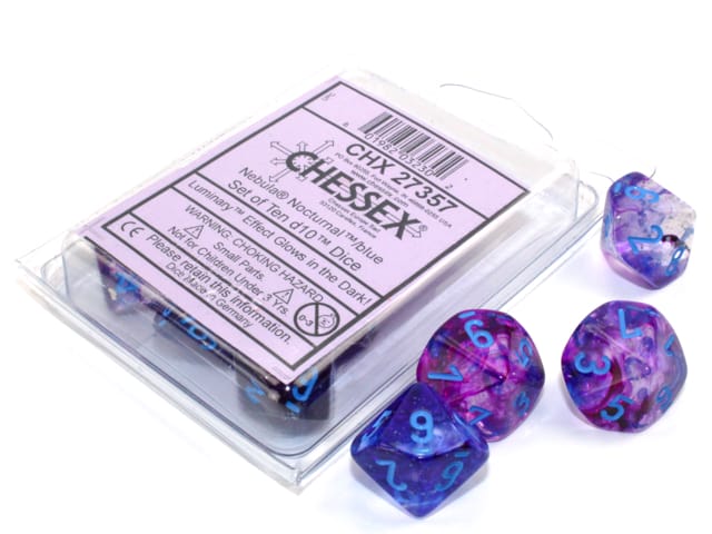 Bild von Nebula Nocturnal/Blue Luminary 10x W10 Dice Set D10 Würfel Dices