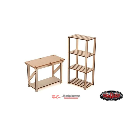 Bild von RC4WD 1/10 Wood Garage Shelves and Work Bench Set