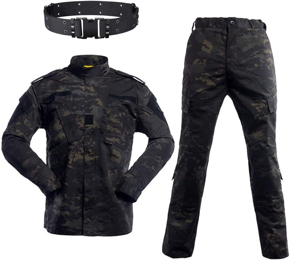 Bild von JOYASUS Airsoft Paintball Tactical Suits Männer Jagdkampf BDU Uniform Jacke Camo Shirt & Pants mit Gürtel zum Schießen Jagdkriegsspiel XL
