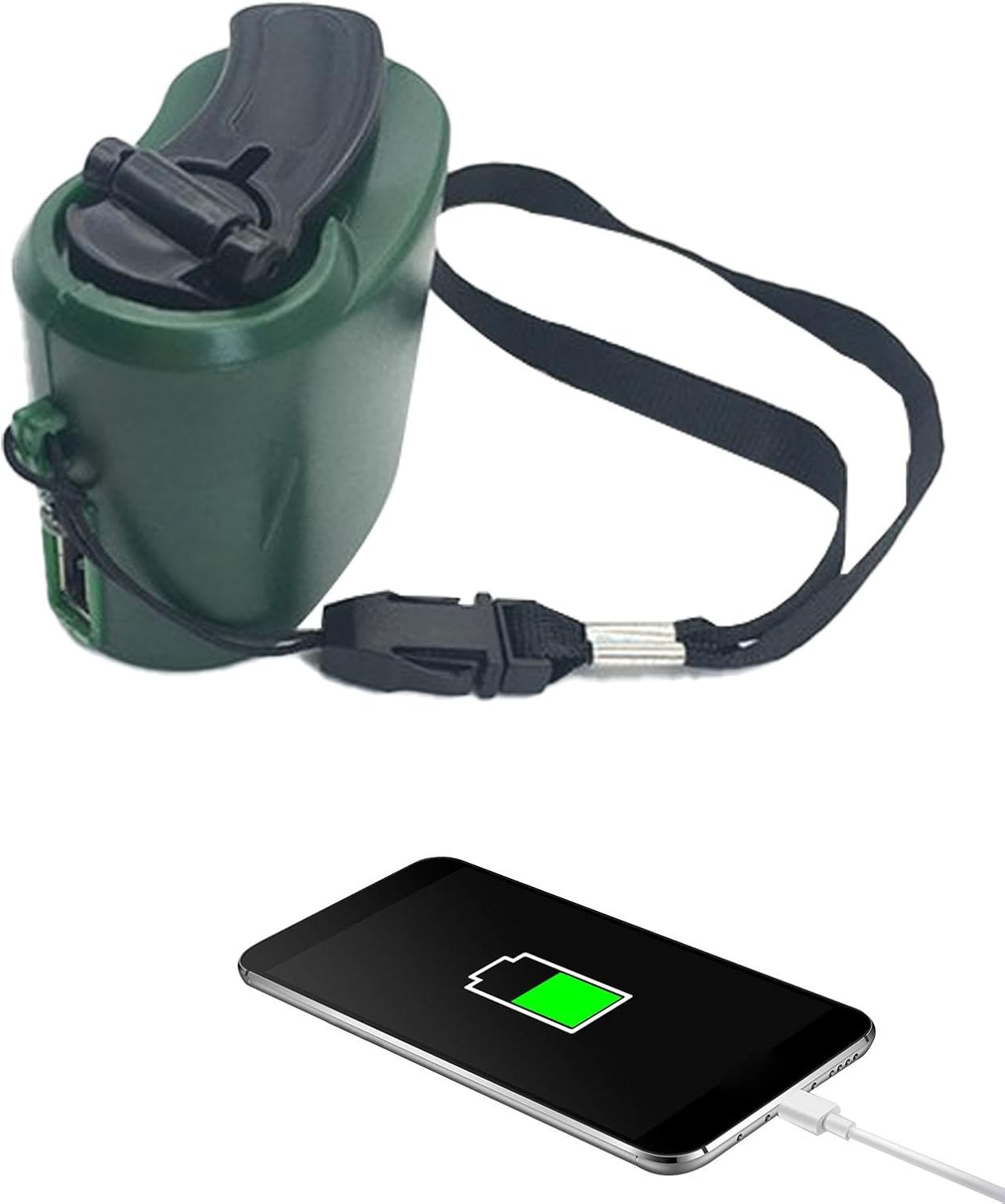 Bild von Outdoor-Handkurbel-Ladegerät – Handkurbel-Generator | USB-Handkurbel-Handy-Ladegerät, Powerbank mit LED-Licht, tragbares USB-Ladegerät, wiederaufladbarer Akku für Outdoor-Camping