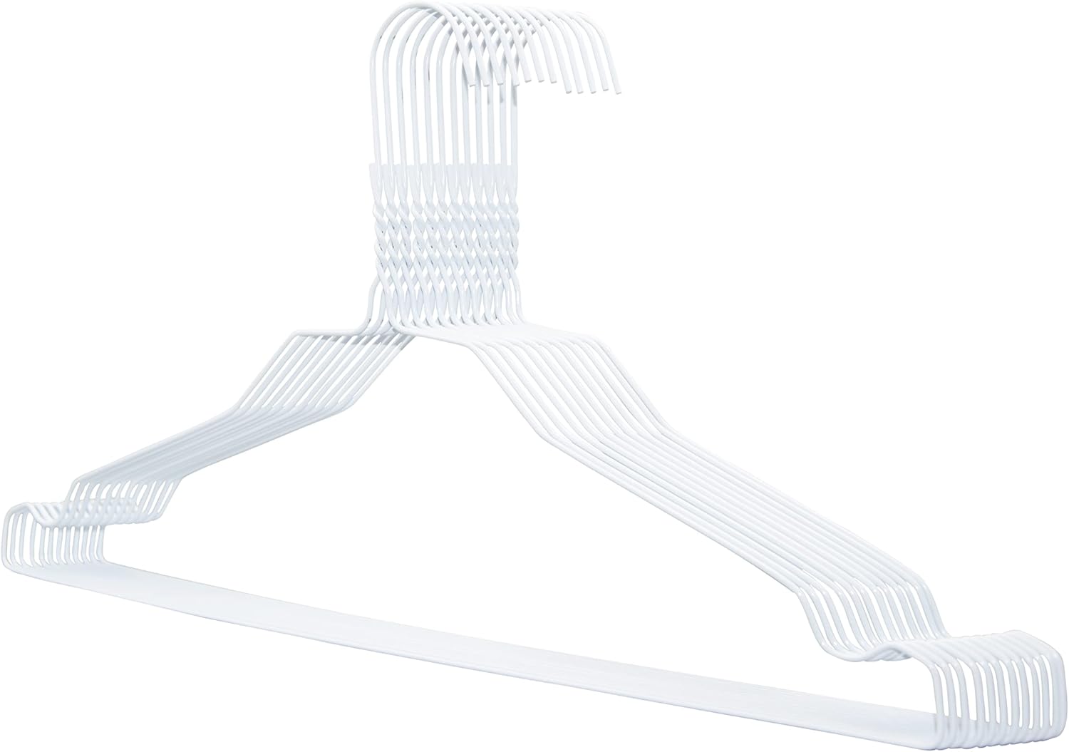 Bild von RSR Hangers Kleiderbügel aus Metall 50 Stück Weiß Set Drahtbügel Metallkleiderbügel Drahtkleiderbügel 40 cm hochwertig