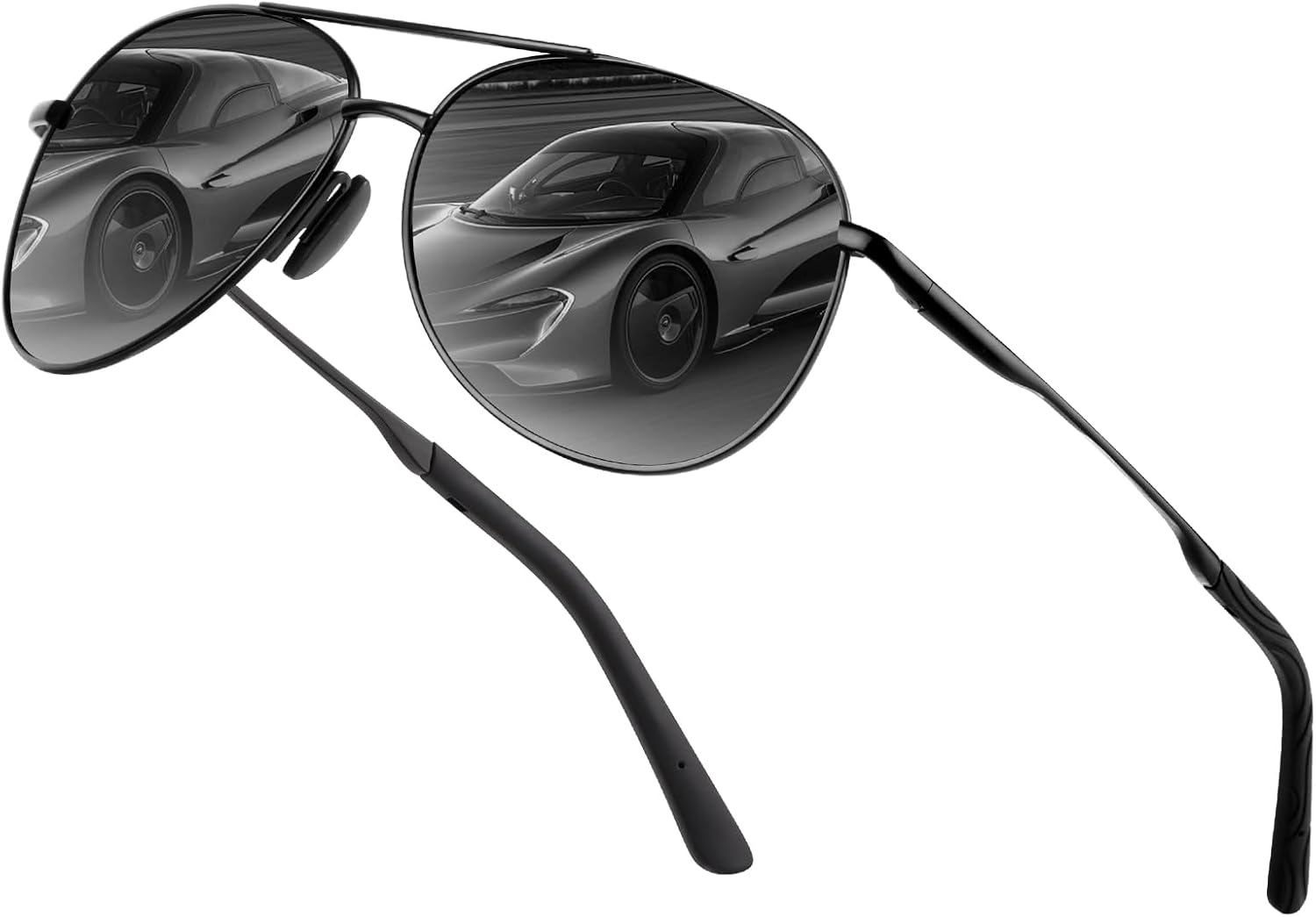 Bild von NVIYAM Sonnenbrille Herren Damen Polarisierte Metallrahmen Sonnenbrillen Unisex mit UV400 Schutz Klassische Schwarze Fliegerbrille