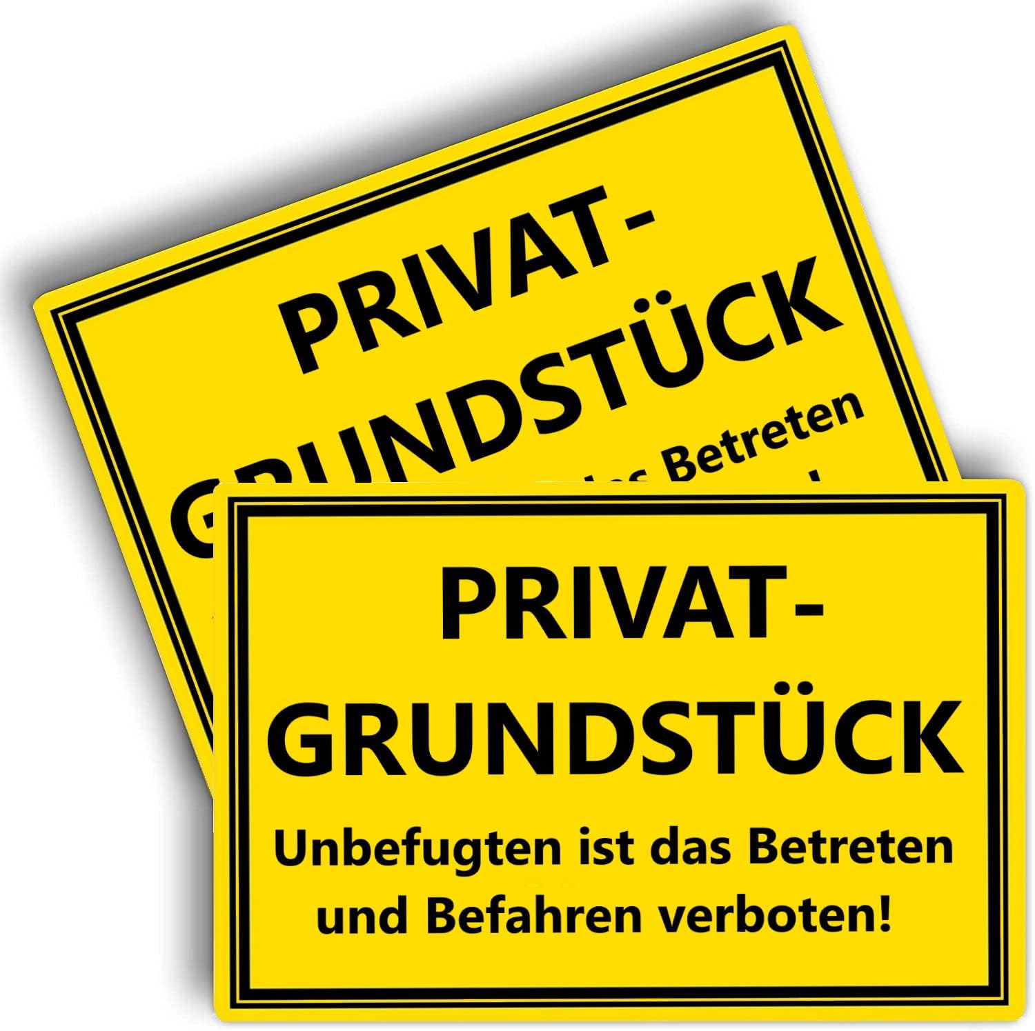 Bild von 2 Stück - Privatgrundstück Schilder-(30x20 cm - 3 mm Kunststoff) - Betreten und Befahren verboten-Schild Privatgrundstück - Privatweg - Zutritt verboten-Durchgang Privat - Betreten Verboten-BerpaHome