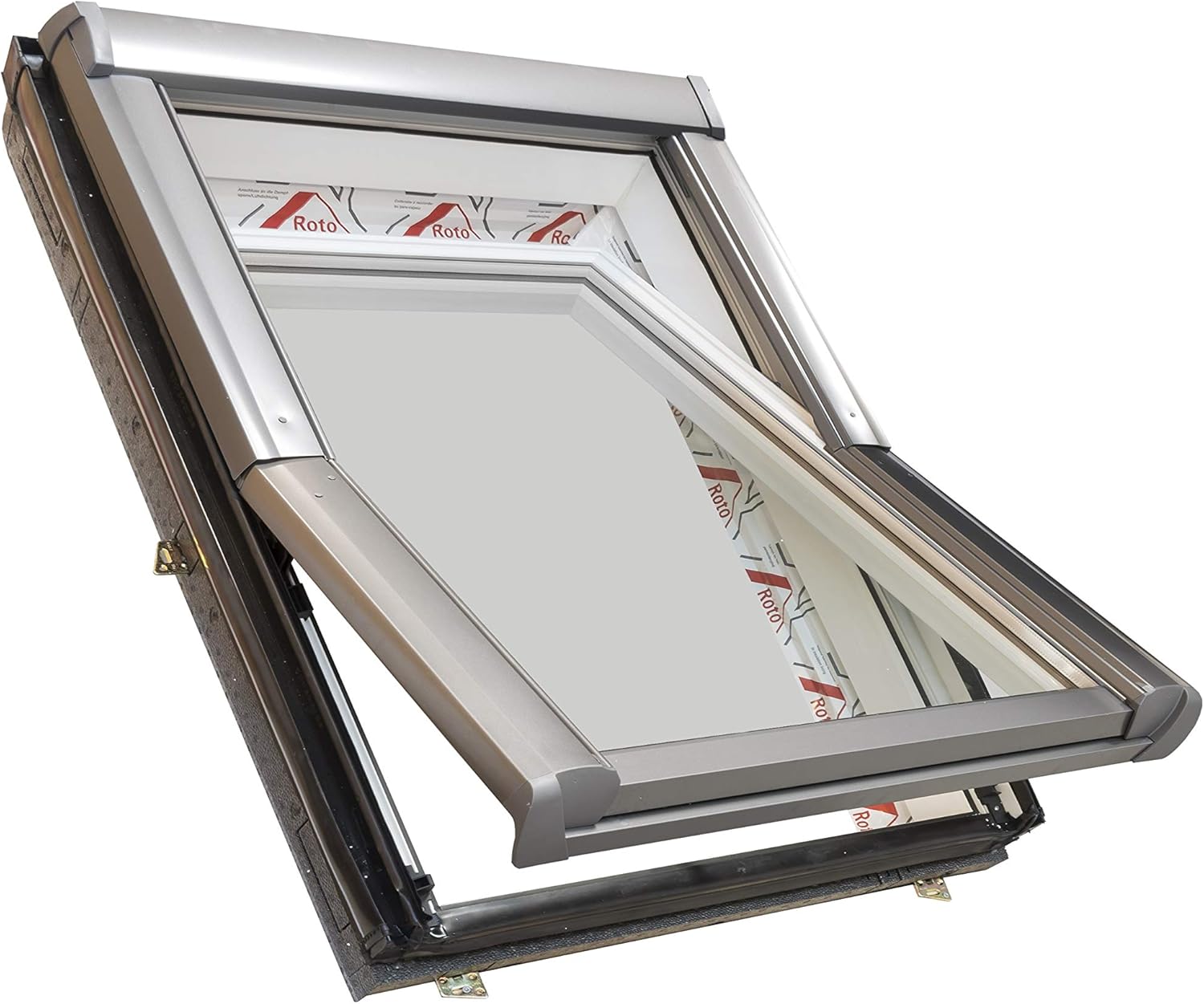 Bild von Dachdecker Favorit Roto Dachfenster aus Kunststoff mit Eindeckrahmen und Wärmedämmung (54x98)