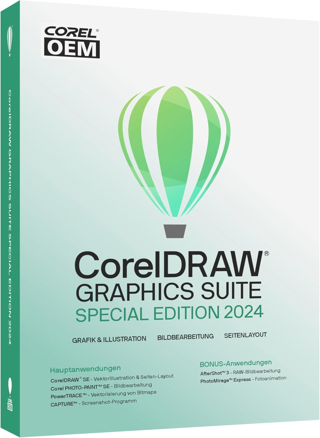 Bild von COREL CorelDRAW Graphics Suite Special Edition 2024 OEM inkl. AfterShot 3 + PhotoMirage Express Dauerlizenz (Win10/11-64Bit) Papp-Case