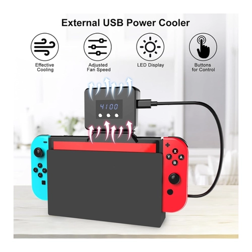 Bild von EEEKit Lüfter für Nintendo Switch Dock Set, Temperaturanzeige Kühler Lüfter für NS-Original-Dockingstation, USB-Betrieb