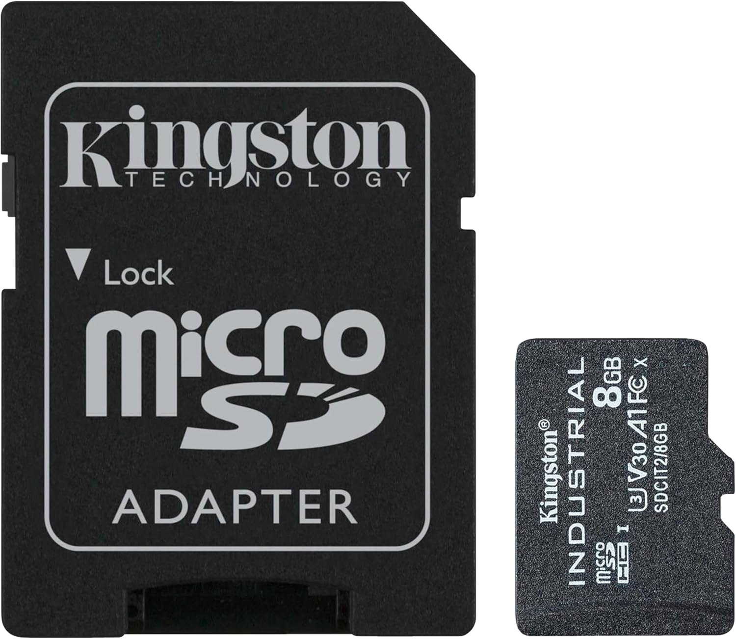 Bild von Kingston Industrial microSD - 8GB microSDHC Industrial C10 A1 pSLC Karte + SD-Adapter - SDCIT2/8GB