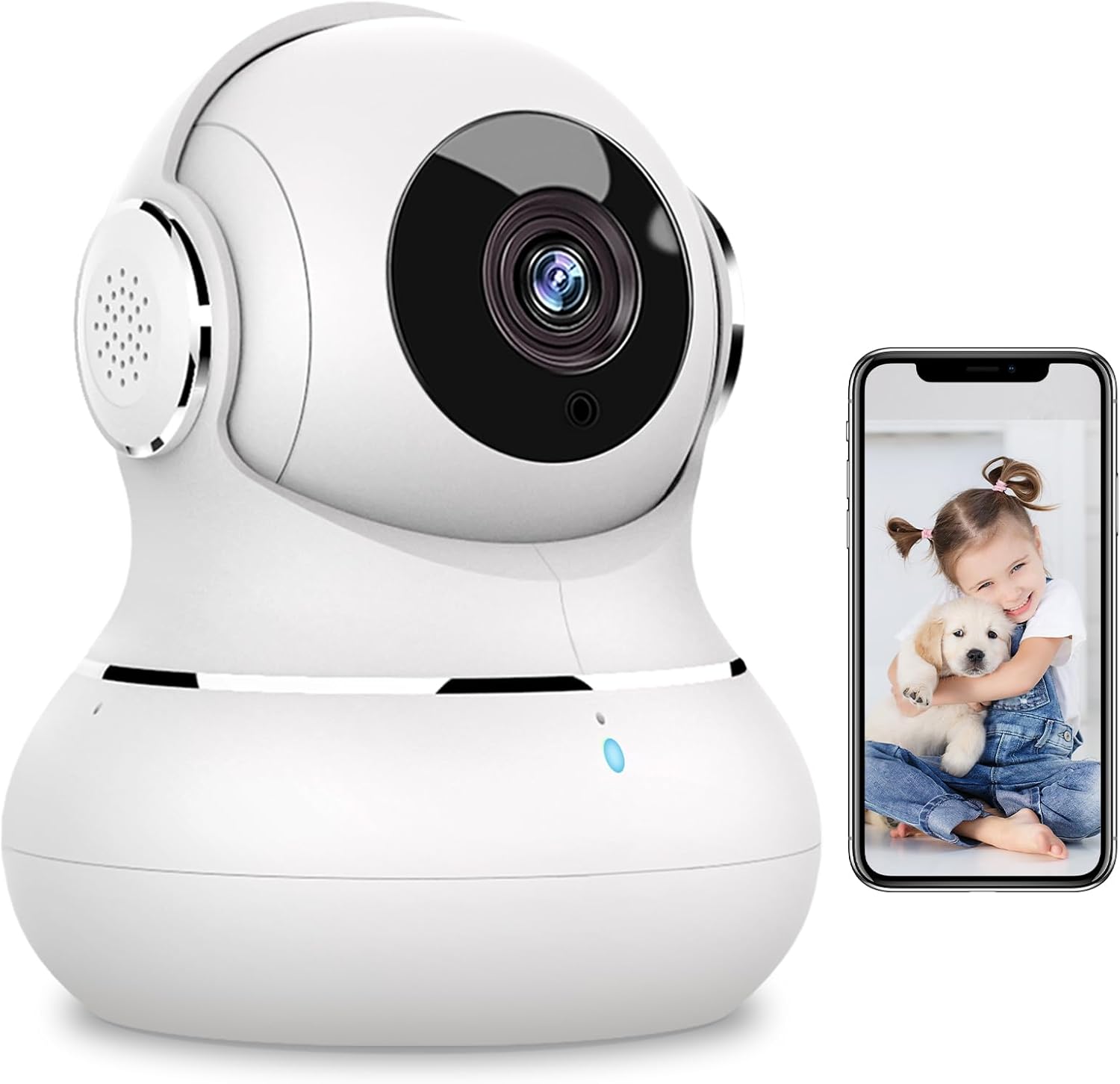 Bild von Little elf Überwachungskamera Innen, Litokam 2K Babyphone mit Kamera mit Bewegungserkennung, 360°WLAN Kamera überwachung innen mit 2-Wege-Audio, Nachtsicht, Hundekamera Haustierkamera mit app, Alexa