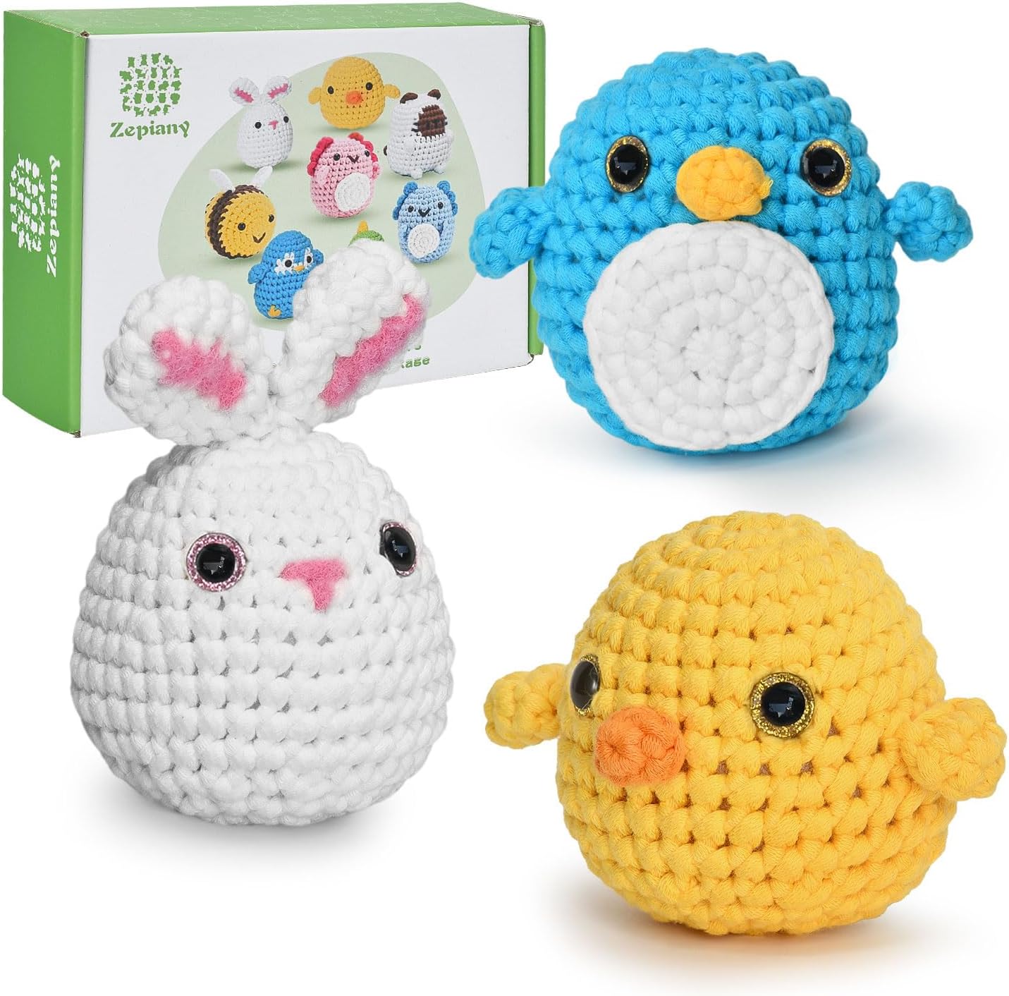 Bild von Häkel-Starterset für Anfänger, Häkelset für Tiere, Anfängerset zum Häkeln - Geschenk für Geburtstage, Häkeln für DIY - Häkelsets für Kinder und Erwachsene mit Schritt-für-Schritt Videoanleitungen