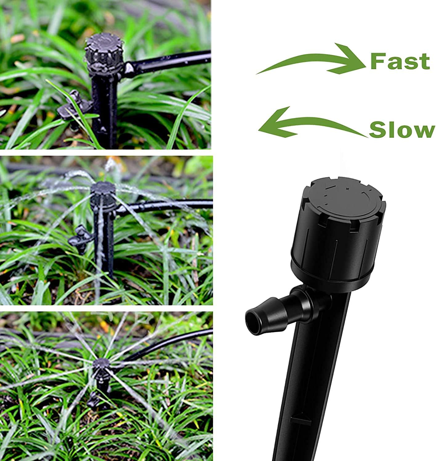 Bild von KAHEIGN 60Pcs Wasser Bewässerung Tropfer, 8 Löcher Einstellbare Bewässerungssprinkler Micro Drip Tropfbewässerung 360-Grad-Bewässerungssystem für Topfpflanzen 4 mm / 7 mm Rohr