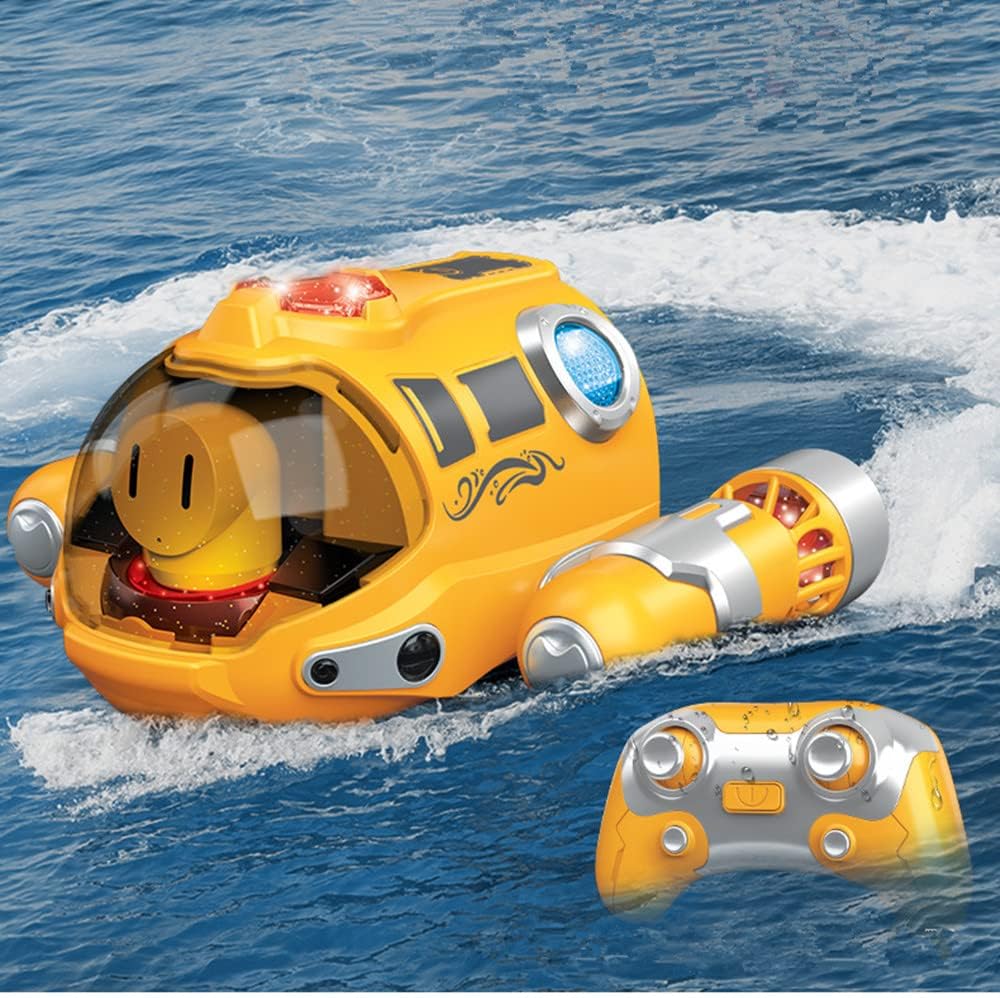 Bild von OBEST RC Spray Motorboot Ferngesteuertes Boot Wasserdicht, 2.4GHz Doppelhelix RC Wasserspielzeug mit kühlem Licht, 360° Rotation Highspeed ElektroSchiff, Elektrische Speedboat für Kinder im Sommerpool