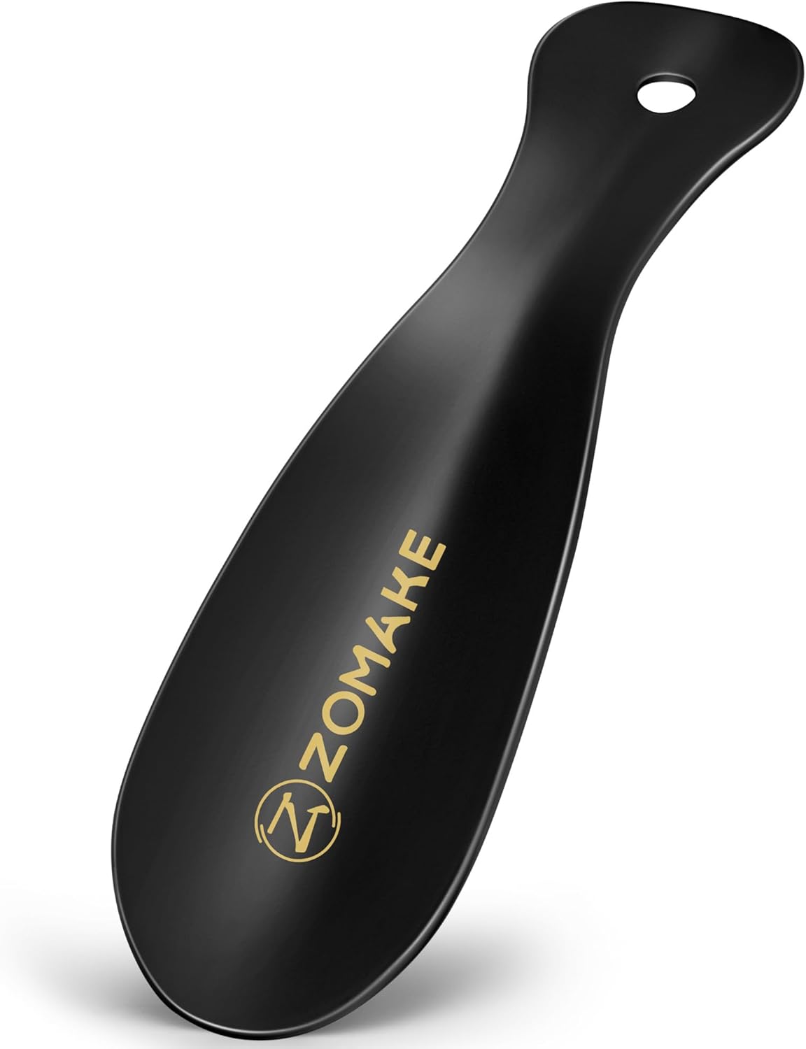 Bild von ZOMAKE Mini Schuhlöffel Klein Metall - Kurz Schuhanzieher Edelstahl Shoe Horn 19cm,Kleiner Schuhlöffel mit Wandhalterung(Schwarz)