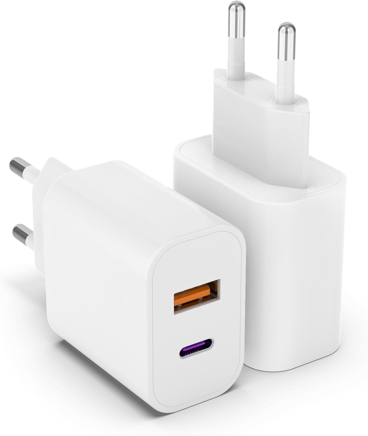 Bild von 20W USB C Adapter, 2er Pack iPhone ladegerät für iPhone 15 14 Plus Pro Max 13 12 11 SE, USB A+C PD 3.0 iPhone schnellladegerät, Ladestecker Power Adapter USB stecker Netzteil(Ohne Ladekabel)