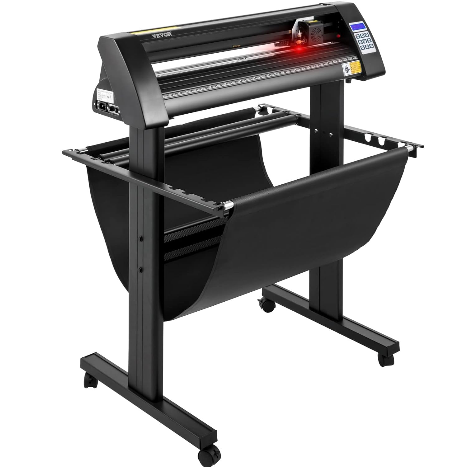 Bild von VEVOR Vinyl Schneideplotter 720 mm Folienschneider Schnittgeschwindigkeit 800 mm/s Max. Schnittstärke 3 mm LCD-Anzeige Schrittmotor Schneide Druck Plotter Halbautomatisch 19,7 kg 375mm Cutter Schwarz