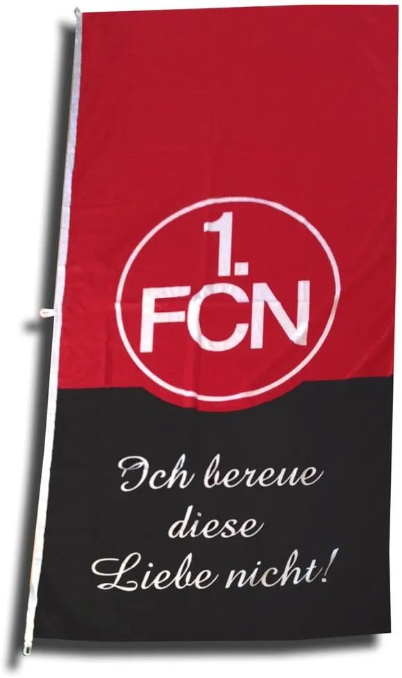 Bild von 1. FC Nürnberg Hissfahne 120 x 250 cm mit dem Motto Ich bereue Diese Liebe Nicht