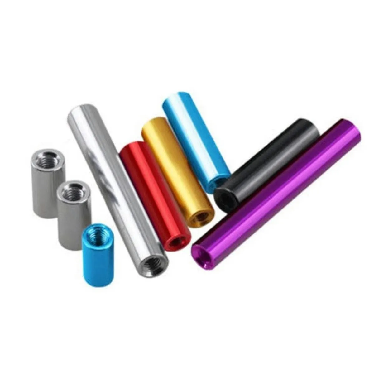 Bild von 10 Stück M3 Aluminium Abstandssäulen in Lila, 4-100 mm, für RC Multirotoren