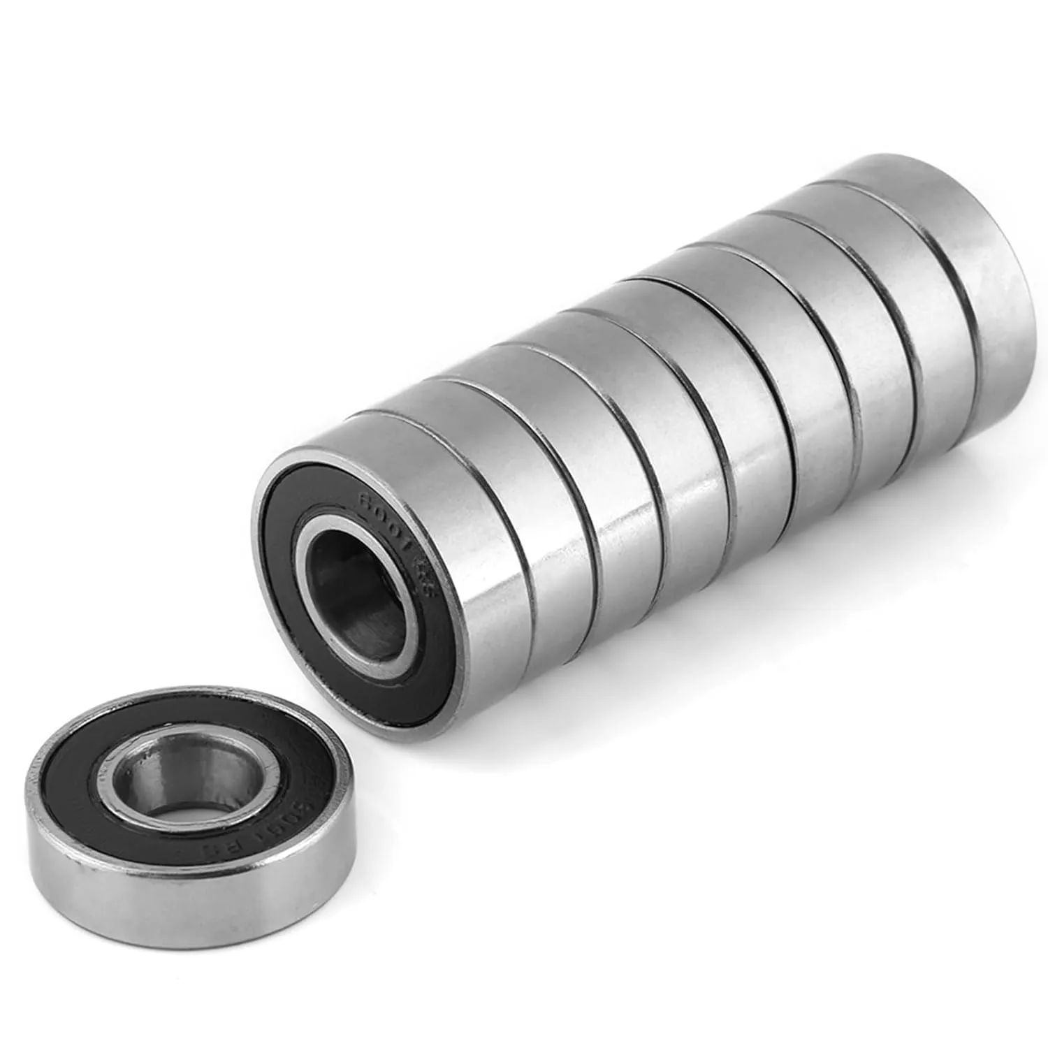 Bild von 10 Stücke Rillenkugellager 6001-2RS mit Gummidichtung, Größe 12x28x8mm