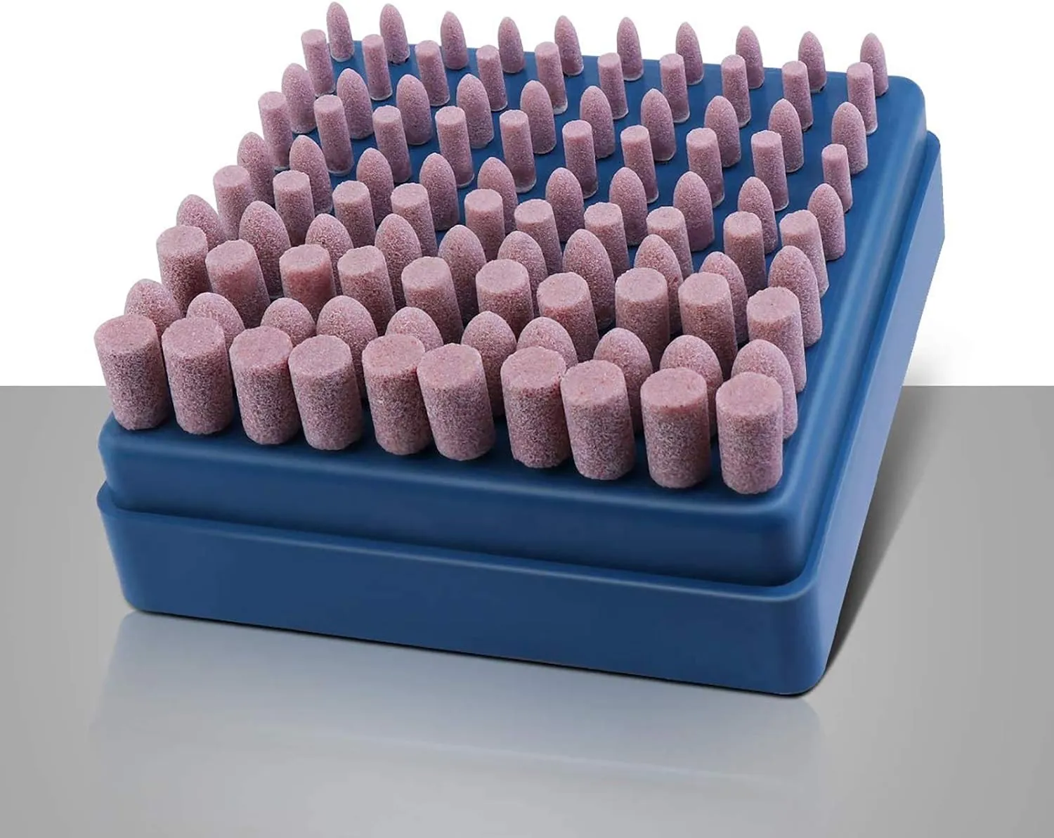 Bild von 100 Stück Schleifen Polierkopf Set mit 3 mm Schleifschaft und verschiedenen Formen und Größen für Dremel rotierende Werkzeuge