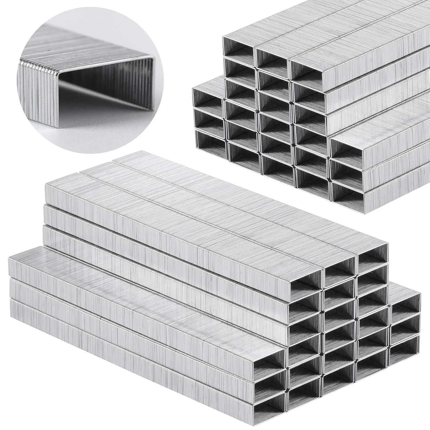 Bild von 1000 Heftklammern mit 24 mm Heftnadeln und 6 mm Büroheftgeräten