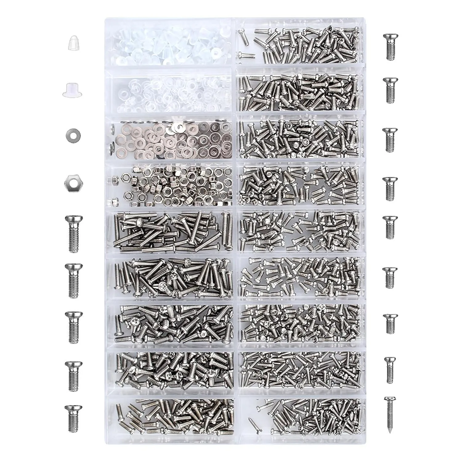 Bild von 1000 Teile Brillen Reparaturset mit Mikro Schrauben, Muttern und Unterlegscheiben für Brillen, Schmuck, Sonnenbrillen und Uhren