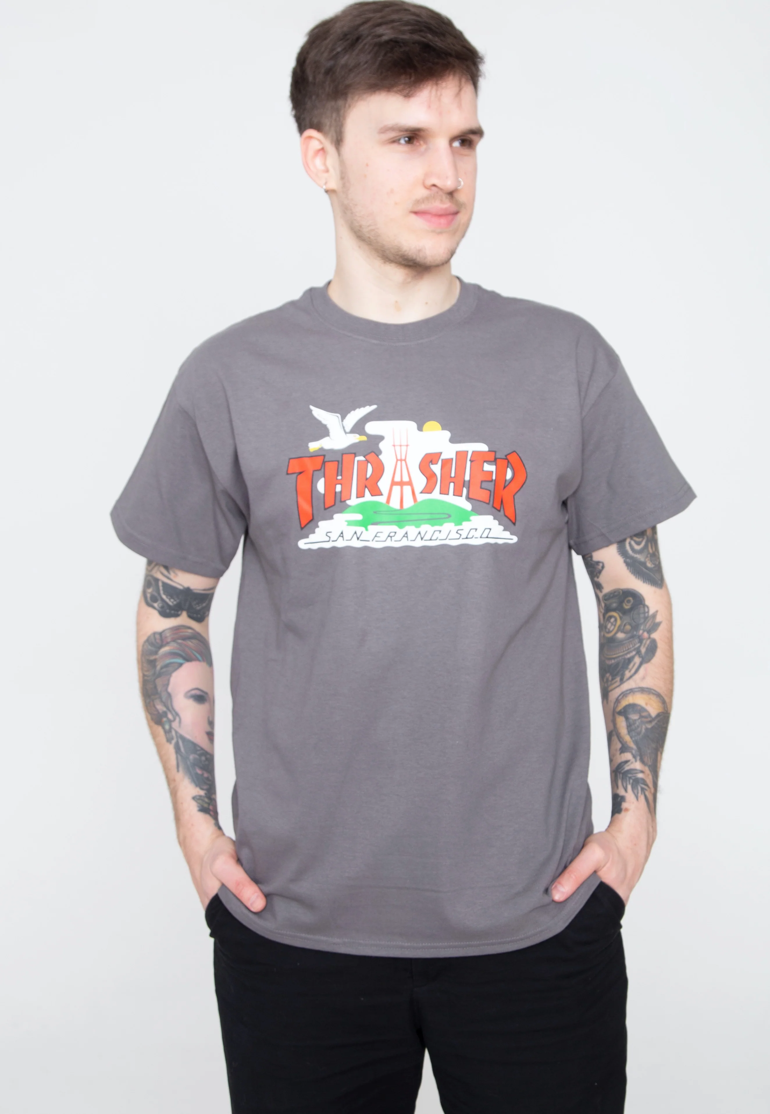 Bild von Thrasher - The City Charcoal - T-Shirt - Grau - S - 100% Baumwolle,Jersey