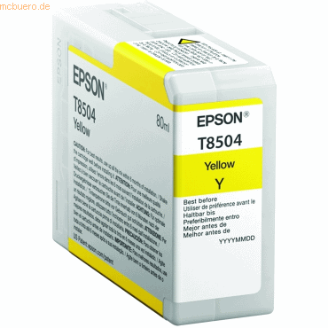 Bild von Epson T8504 - Gelb - Original - Tintenpatrone - für SureColor P800 (C13T850400)
