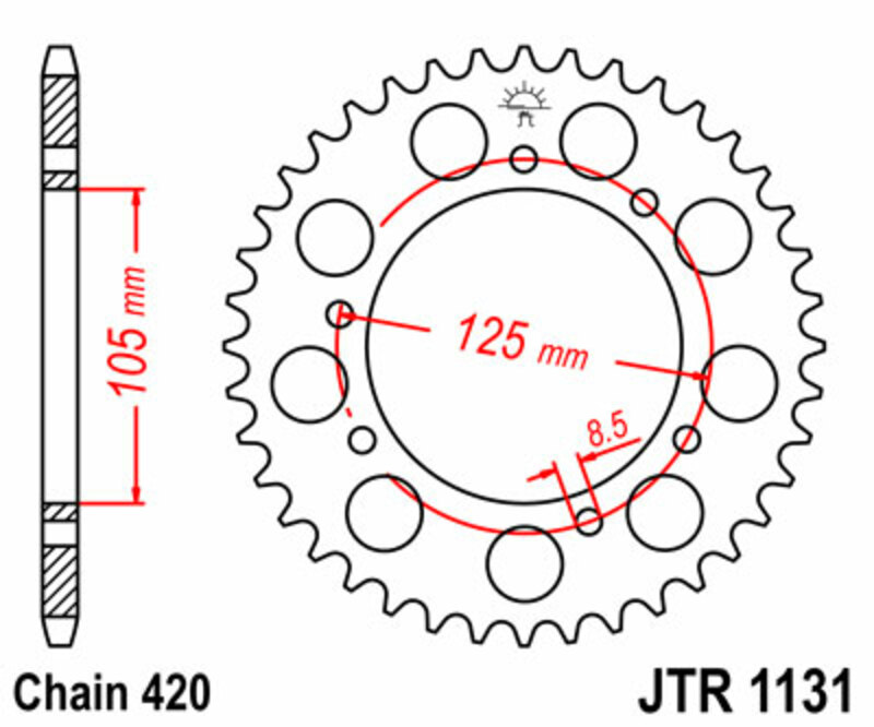 Bild von JT SPROCKETS Standard-Stahlkrone 1131 - 420
