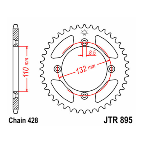 Bild von JT SPROCKETS Standard-Stahlkrone 895 - 428
