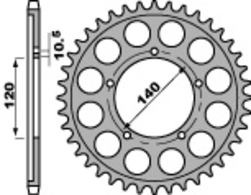 Bild von PBR Standard C45 Stahl Ritzel 4409 - 530, Größe 230 mm