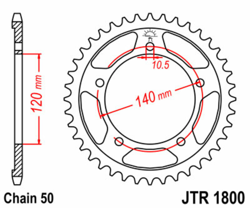 Bild von JT SPROCKETS Standard-Stahlkrone 1800 - 530