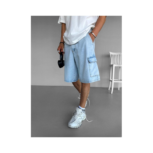 Bild von Stylische Baggy Fit Cargo-Taschenshorts für Herren in Blau