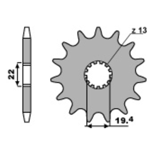 Bild von PBR Standard Stahlkettenrad 4103 - 520, Größe 10 mm
