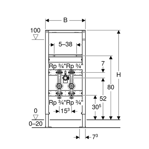 Bild von Geberit Duofix Element für WT - 112 cm