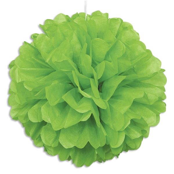 Bild von Puffball limettengrün Papier 40 cm, grüner Pompom als Hängedeko