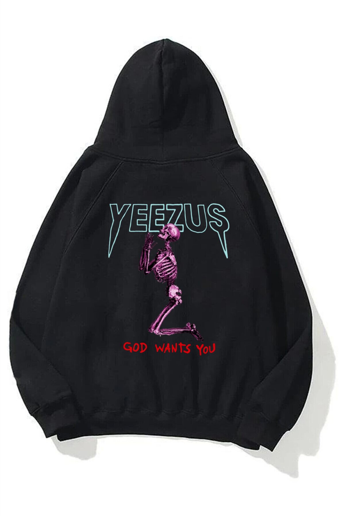 Bild von Trendiz Unisex God Wants You Yeezus Schwarzer Kapuzenpullover - 2XL