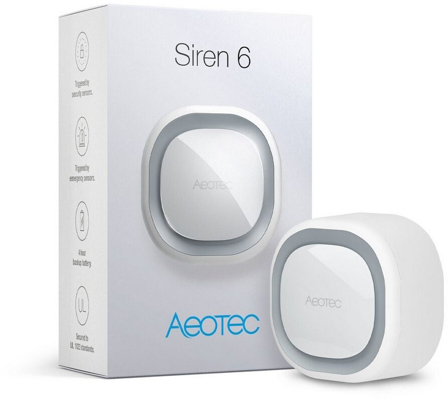 Bild von Aeotec Siren 6 | Z-Wave Innensirene mit Backup Batterie | Alarmanlage Einbruchschutz | 110 dB laut | auch als externer Tür Gong | App steuerbar (Smart Home Hub erforderlich)