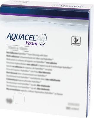Bild von AQUACEL Ag Foam nicht adhäsiv 10x10 cm Verband 10 St