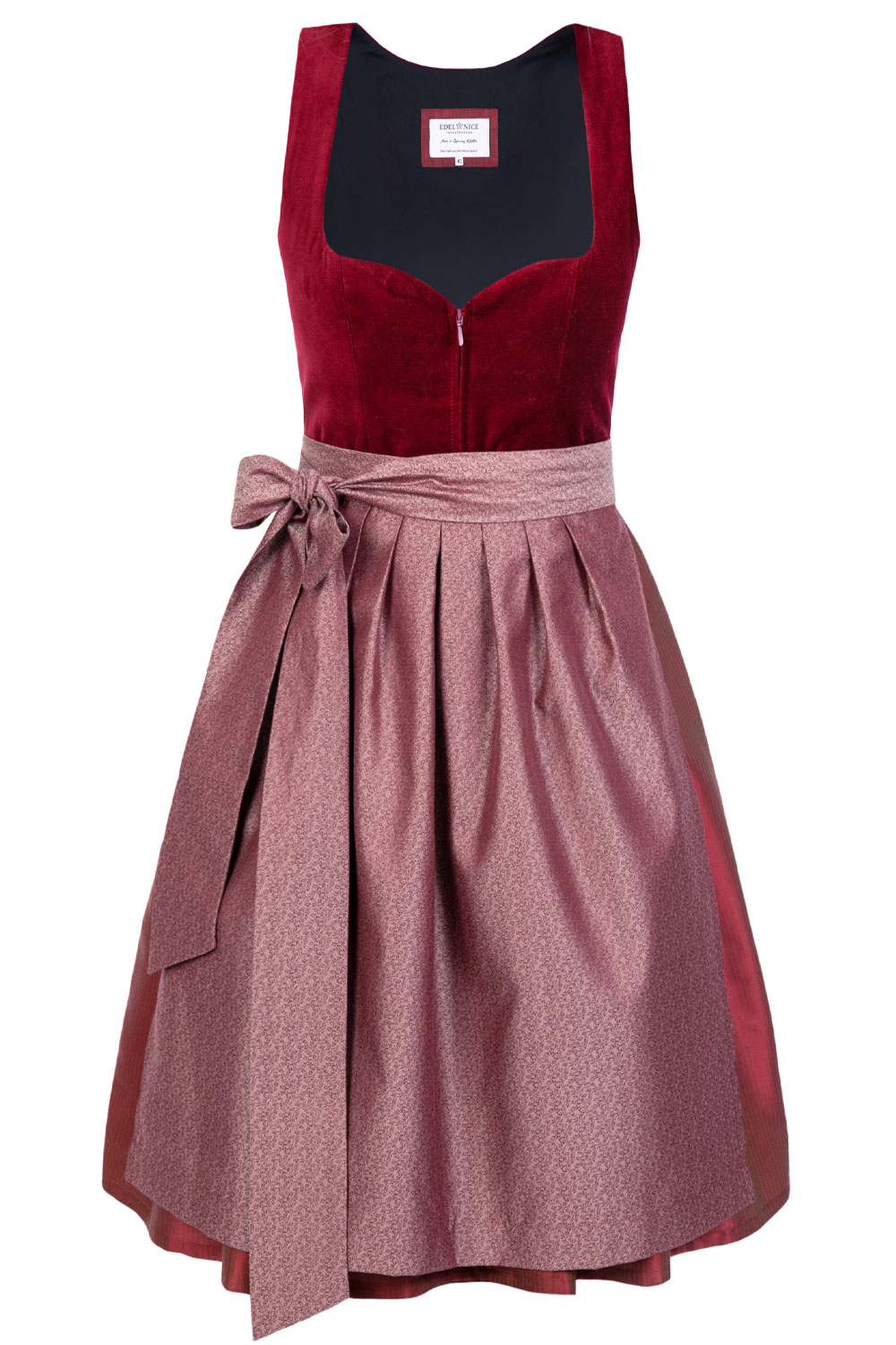 Bild von Midi Dirndl Liliana Samt Bordeaux Rot