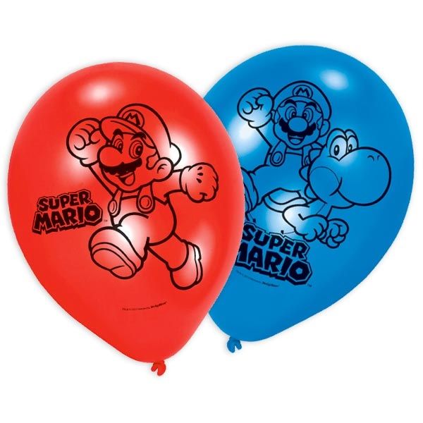 Bild von Super Mario Luftballons aus Latex, Partyballons für Kinder, 6 Stk.