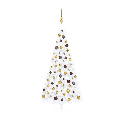 Bild von ZMH Künstlicher Weihnachtsbaum Weihnachtsdeko Weiß 210 cm Halb-Weihnachtsbaum