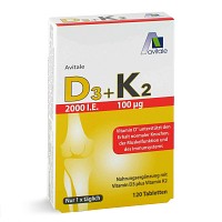 Bild von D3+K2 2000 I.E.+100 µg Tabletten 120 St