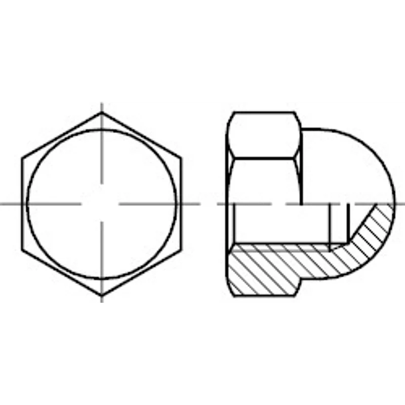 Bild von Sechskant-Hutmuttern Din 1587 A 4 M 12 SW 19 A 4