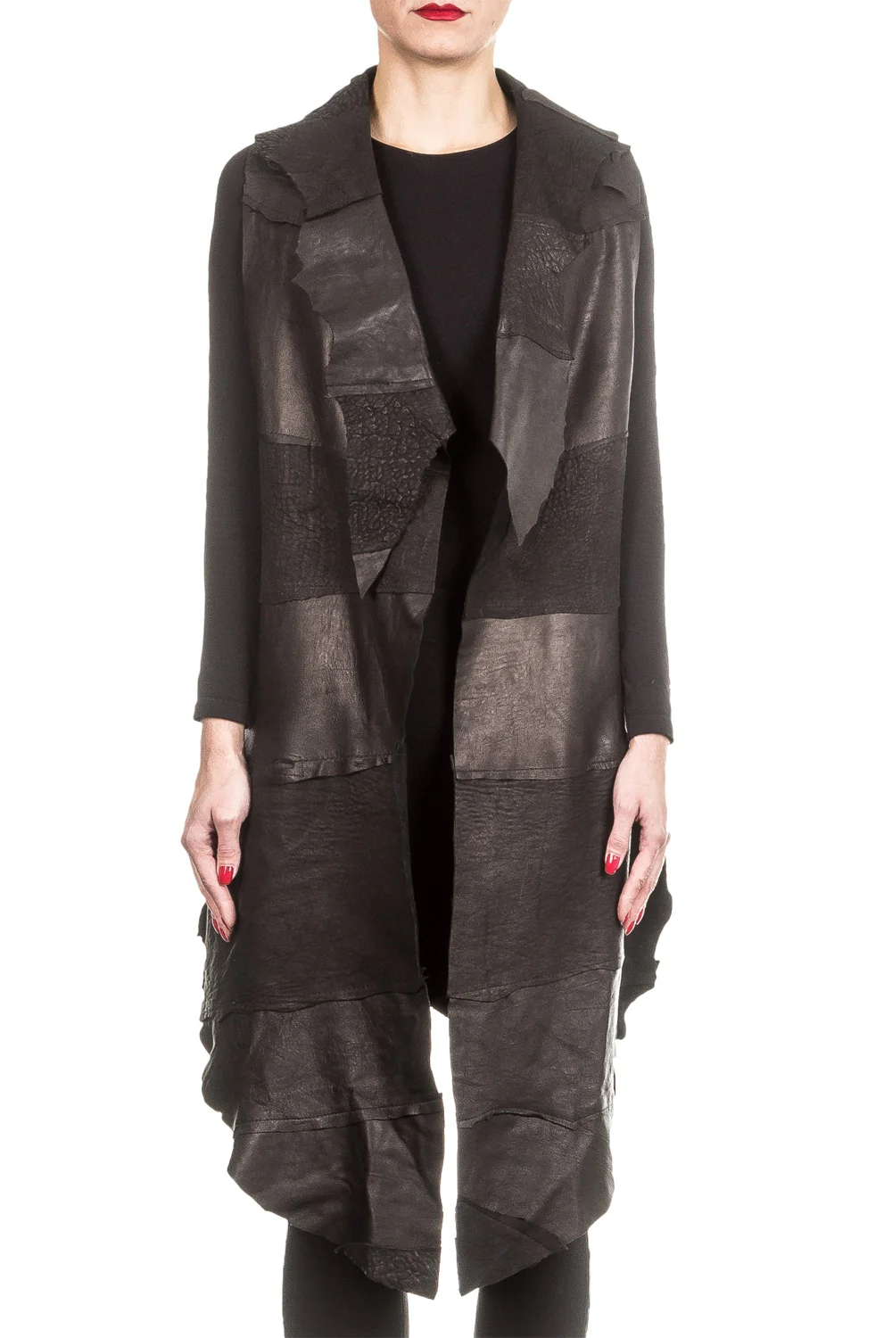 Bild von Claudio Cutuli Damen Lederweste Avantgarde schwarz